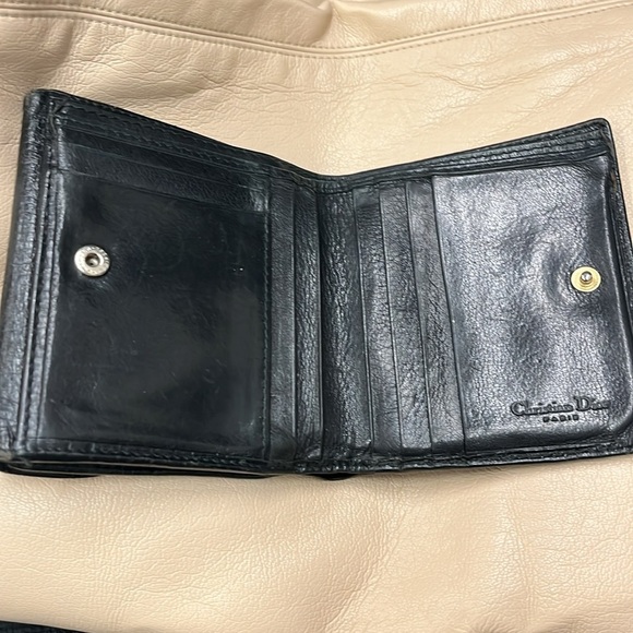 CHRISTIAN DIOR VINTAGE WALLET- black leather - Picture 3 of 8